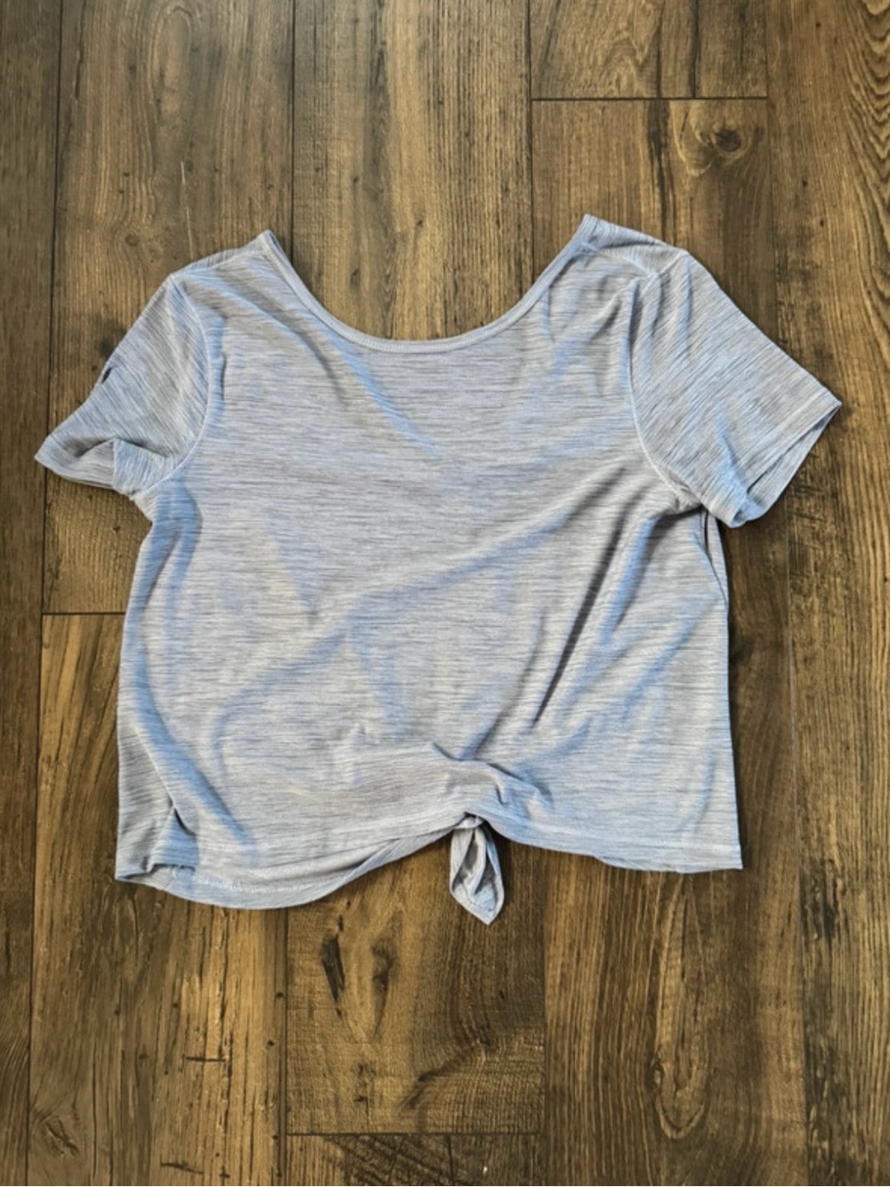 Old Navy Light Blue Short Sleeve Knot Front Crop Top